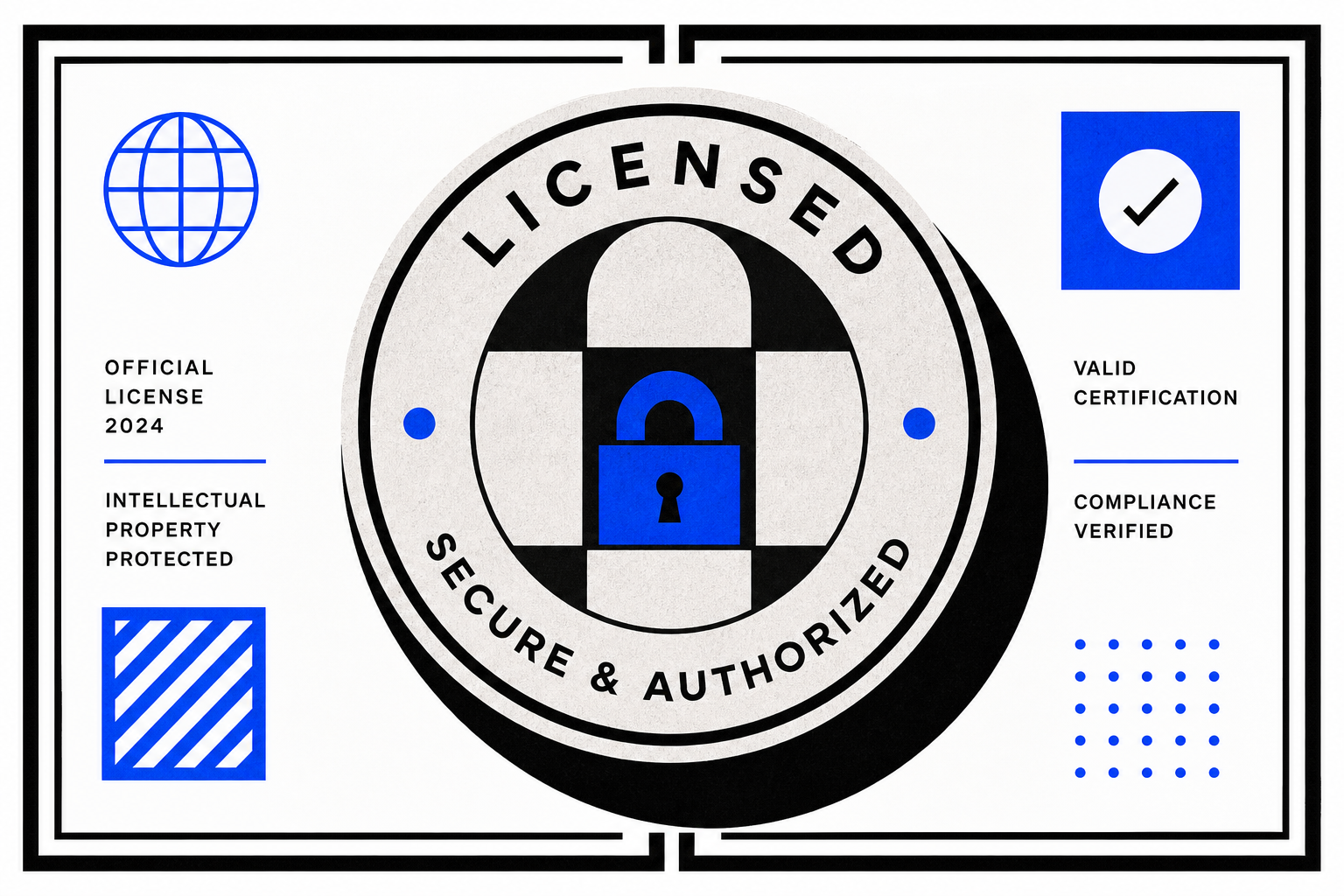 Abstrakt illustration af licens og sikkerhed